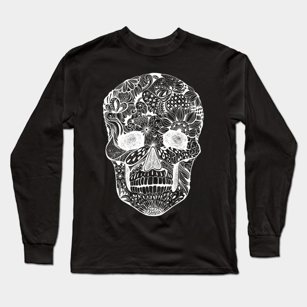 Floral skull Long Sleeve T-Shirt by katerinamk